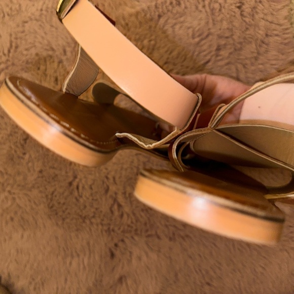 Anthropologie flat criss cross sandals boho bohemian summer buckle toe loop 10M - Picture 9 of 10